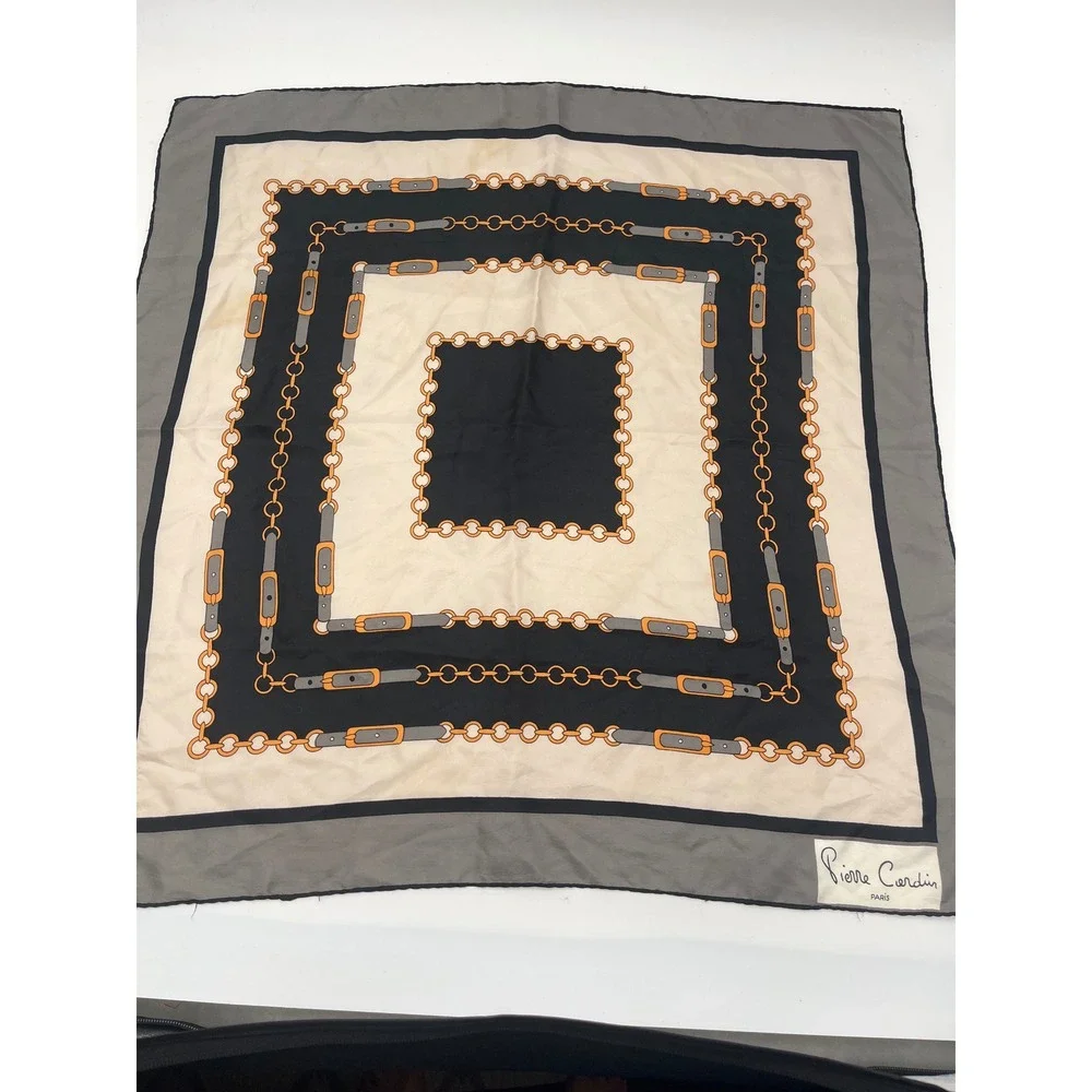 Vintage 1970/80's Pierre Cardin Paris Square Equestrian Retro Silk Scarf